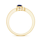 Certified Lab Grown Blue Sapphire Diamond Promise Ring for Women AAAA - Rosec Jewels