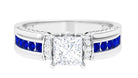 Princess Cut Moissanite Statement Engagement Ring D-VS1 - Rosec Jewels