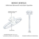 Rosec Jewels-Certified 6X8mm Solitaire Moissanite Oval Engagement Ring