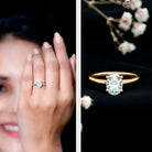 Rosec Jewels-Certified 6X8mm Solitaire Moissanite Oval Engagement Ring