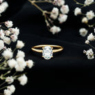 Rosec Jewels-Certified 6X8mm Solitaire Moissanite Oval Engagement Ring