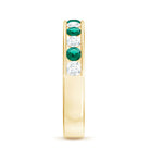 Certified Lab Grown Emerald Diamond Half Eternity Anniversary Band in Channel Setting AAAA - Rosec Jewels