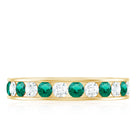 Certified Lab Grown Emerald Diamond Half Eternity Anniversary Band in Channel Setting AAAA - Rosec Jewels