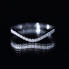 Curved Lab Grown Diamond Wedding Band – Chevron Pavé Contour Ring Lab - ( EF-VS ) 14K White Gold - Rosec Jewels
