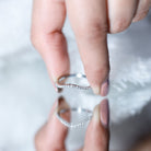 Curved Lab Grown Diamond Wedding Band – Chevron Pavé Contour Ring Lab - ( EF-VS ) 14K White Gold - Rosec Jewels