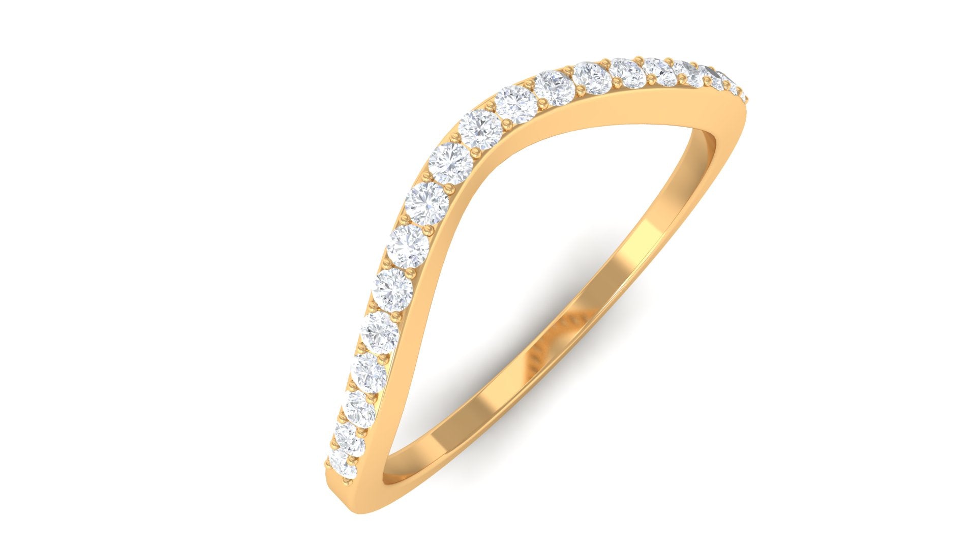 Rosec Jewels-Certified Moissanite Half Eternity Curved Wedding Band Ring