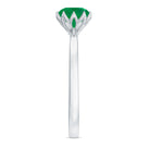 Natural Solitaire Emerald Promise Ring in Lotus Basket Setting AAA - Rosec Jewels