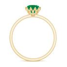 Natural Solitaire Emerald Promise Ring in Lotus Basket Setting AAA - Rosec Jewels