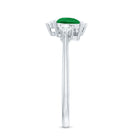 Rosec Jewels-Natural Pear Shape Emerald Toi Et Moi Engagement Ring with Diamond