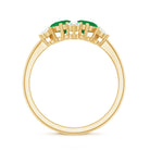 Rosec Jewels-Natural Pear Shape Emerald Toi Et Moi Engagement Ring with Diamond