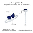 Rosec Jewels-Genuine Blue Sapphire and Diamond Cluster Engagement Ring with Certificate