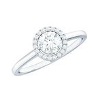 Cubic Zirconia Floating Halo Promise Ring AAAA - Rosec Jewels