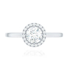 Cubic Zirconia Floating Halo Promise Ring AAAA - Rosec Jewels