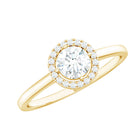 Cubic Zirconia Floating Halo Promise Ring AAAA - Rosec Jewels