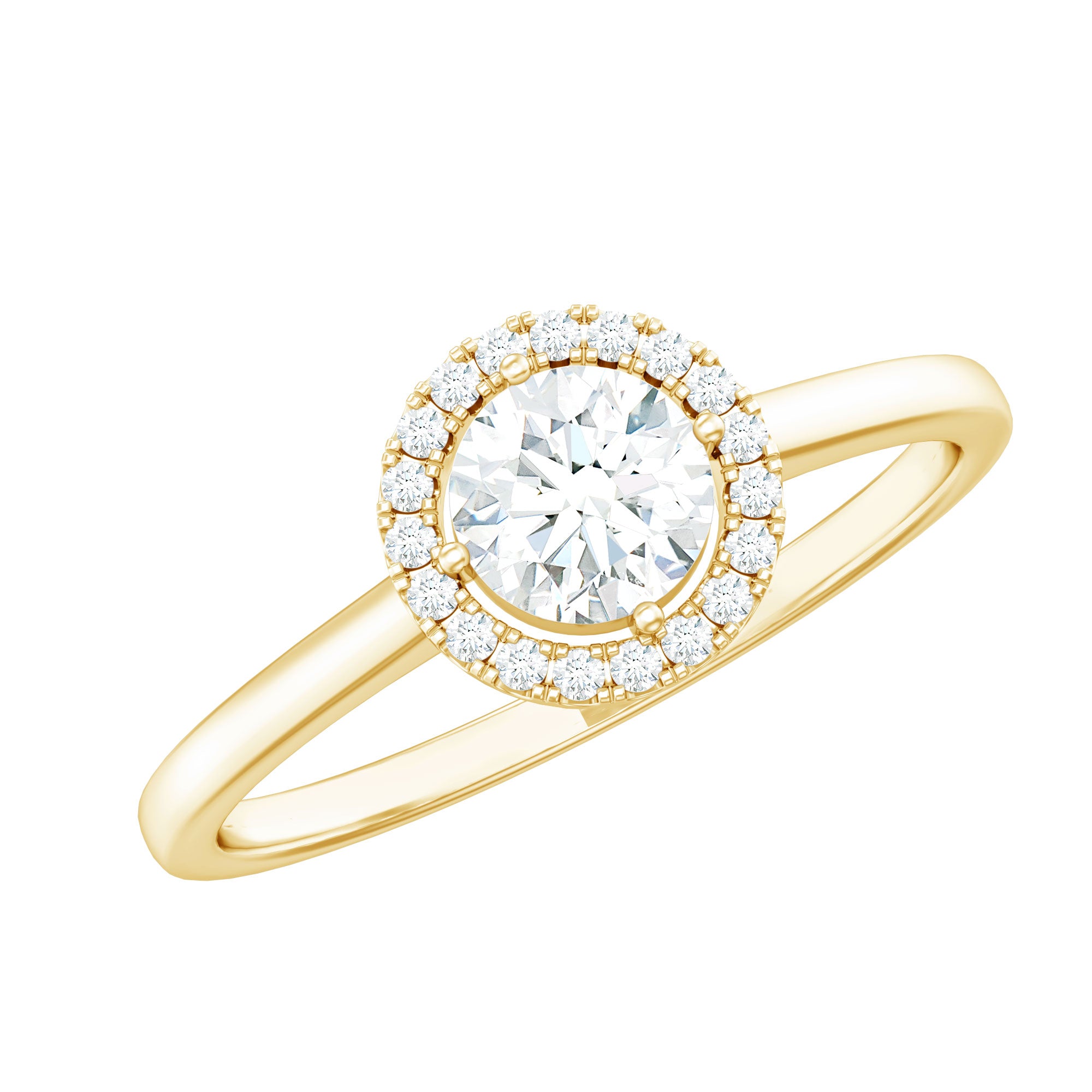 Cubic Zirconia Floating Halo Promise Ring AAAA - Rosec Jewels