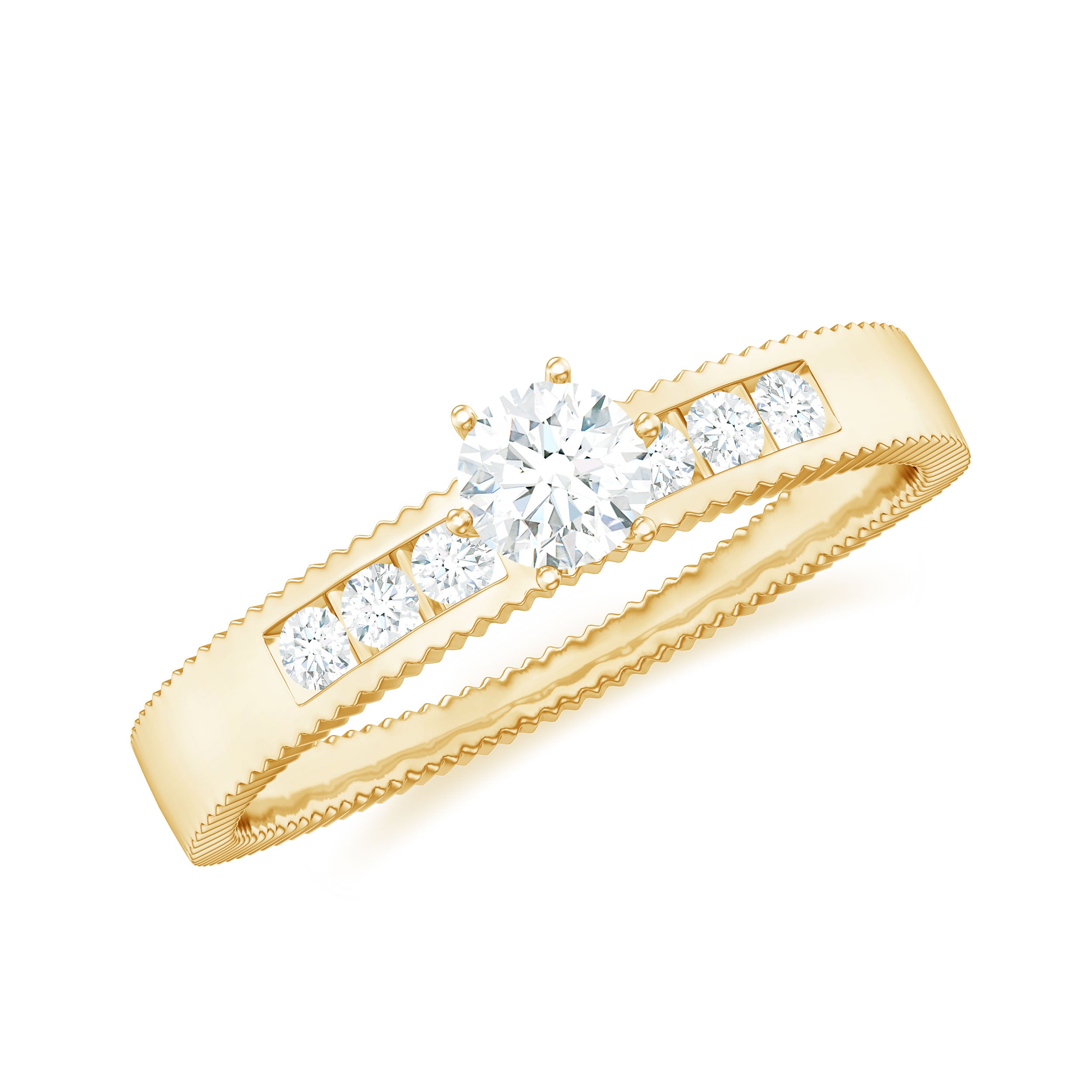 Rosec Jewels-Natural Diamond Solitaire Engagement Ring for Women