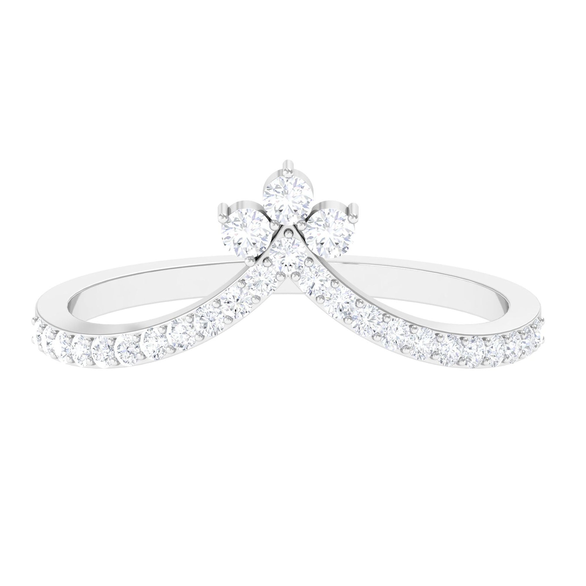 1/4 CT Moissanite Chevron Wedding Ring Enhancer for Women Moissanite - ( D-VS1 ) - Color and Clarity - Rosec Jewels