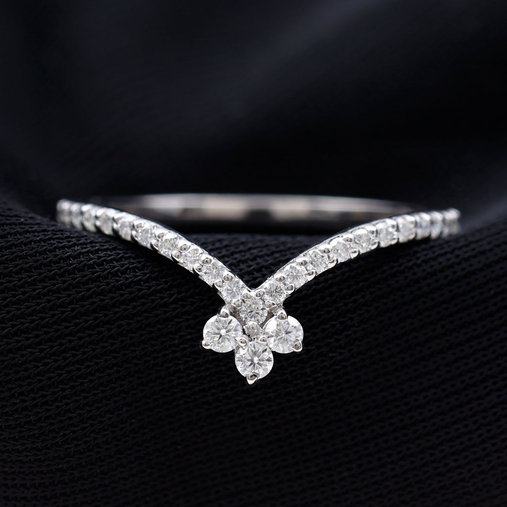 Rosec Jewels - 1/4 CT Moissanite Chevron Wedding Ring Enhancer for Women