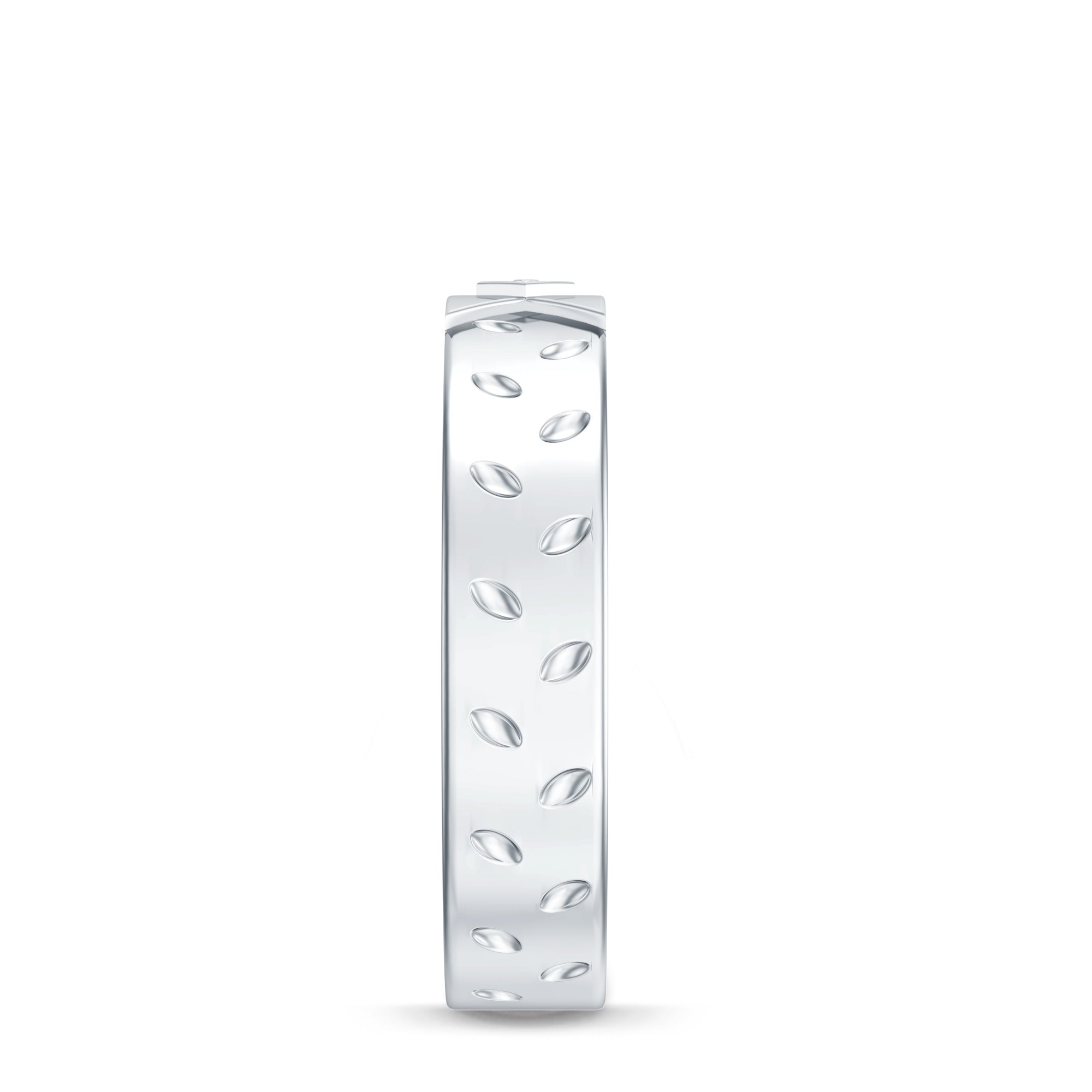 Rosec Jewels-Two Tone Cross Wedding Band with Moissanite