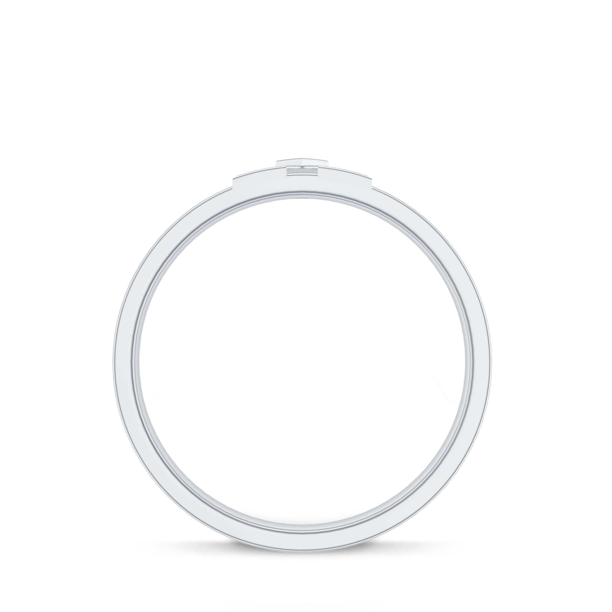 Rosec Jewels-Two Tone Cross Wedding Band with Moissanite