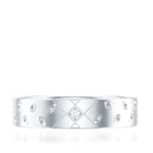 Rosec Jewels-Two Tone Cross Wedding Band with Moissanite