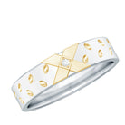 Rosec Jewels-Two Tone Cross Wedding Band with Moissanite