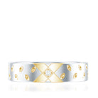 Rosec Jewels-Two Tone Cross Wedding Band with Moissanite