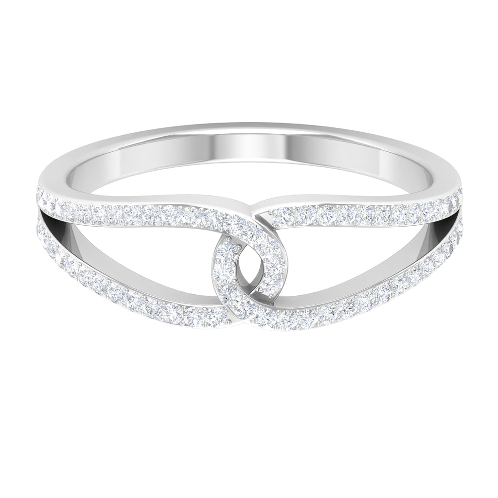 Certified Moissanite Minimal Interlock Promise Ring Moissanite - ( D-VS1 ) - Color and Clarity - Rosec Jewels