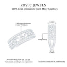 3/4 CT Moissanite Wavy Wedding Ring Moissanite - ( D-VS1 ) - Color and Clarity - Rosec Jewels