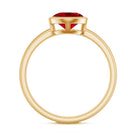 Bezel Set 8 MM Lab Created Ruby Solitaire Engagement Ring AAAA - Rosec Jewels