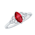1.50 CT Lab Grown Ruby Celtic Knot Ring with Diamond AAAA - Rosec Jewels