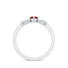 1.50 CT Lab Grown Ruby Celtic Knot Ring with Diamond AAAA - Rosec Jewels