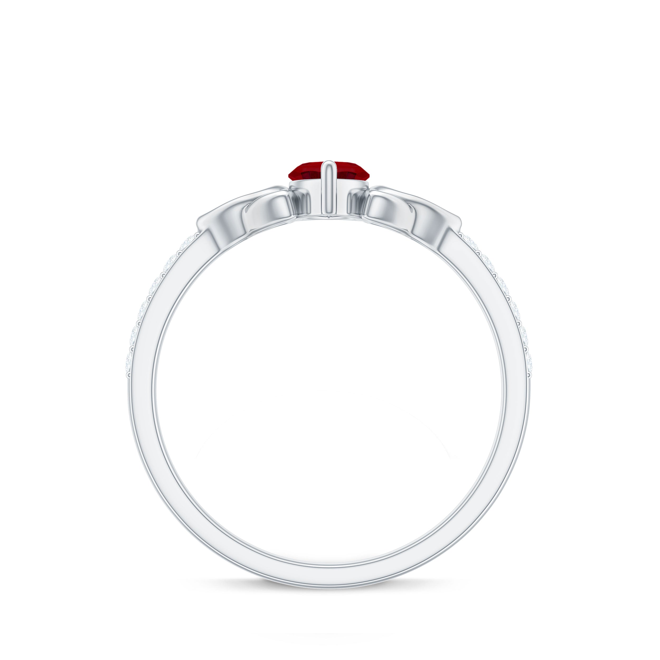 1.50 CT Lab Grown Ruby Celtic Knot Ring with Diamond AAAA - Rosec Jewels