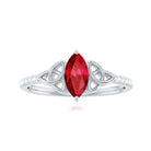 1.50 CT Lab Grown Ruby Celtic Knot Ring with Diamond AAAA - Rosec Jewels
