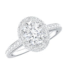 Brilliant Cut Moissanite Classic Engagement Ring with Halo D-VS1 - Rosec Jewels