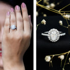 Brilliant Cut Moissanite Classic Engagement Ring with Halo D-VS1 - Rosec Jewels