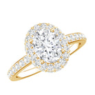 Brilliant Cut Moissanite Classic Engagement Ring with Halo D-VS1 - Rosec Jewels