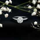 1.50 CT Moissanite Bezel Set Engagement Ring For Women D-VS1 - Rosec Jewels