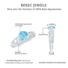 1 CT Vintage Style Aquamarine and Diamond Engagement Ring AAA - Rosec Jewels