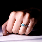 1 CT Vintage Style Aquamarine and Diamond Engagement Ring AAA - Rosec Jewels