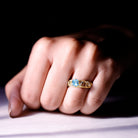 1 CT Vintage Style Aquamarine and Diamond Engagement Ring AAA - Rosec Jewels