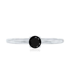 Simple Black Onyx Solitaire Promise Ring for Women AAA - Rosec Jewels