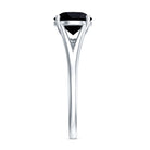 Real 2 Carat Black Onyx Solitaire Ring with Hidden Moissanite AAA - Rosec Jewels