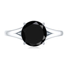 Real 2 Carat Black Onyx Solitaire Ring with Hidden Moissanite AAA - Rosec Jewels