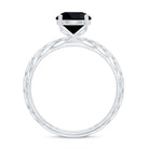 Natural 2.6 Carat Black Spinel Solitaire Engagement Ring for Women AAA - Rosec Jewels