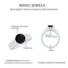 Rosec Jewels-Vintage Style Black Spinel Diamond Engagement Ring with Celtic Knot