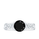 Rosec Jewels-Vintage Style Black Spinel Diamond Engagement Ring with Celtic Knot