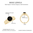 Rosec Jewels-Vintage Style Black Spinel Diamond Engagement Ring with Celtic Knot