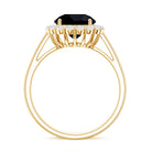 Rosec Jewels-Natural 2.6 Carat Black Spinel Engagement Ring with Diamond Halo