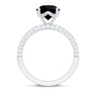 Solitaire 8MM Black Onyx Engagement Ring with Moissanite AAA - Rosec Jewels